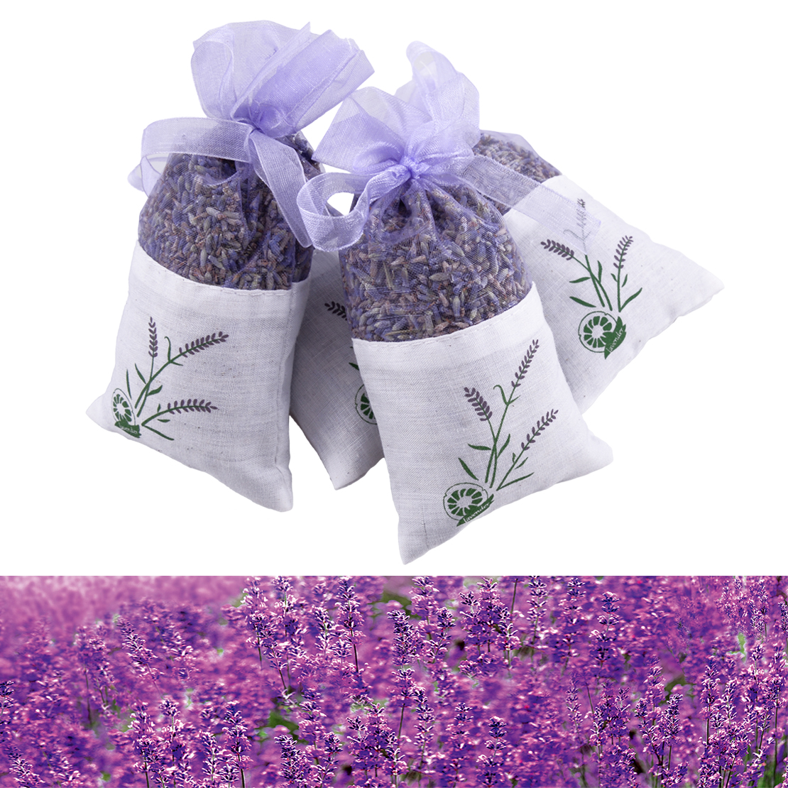 4pcs Dried Lavender Bags Aromatic Fragrant Calming Sleep Aid Moth