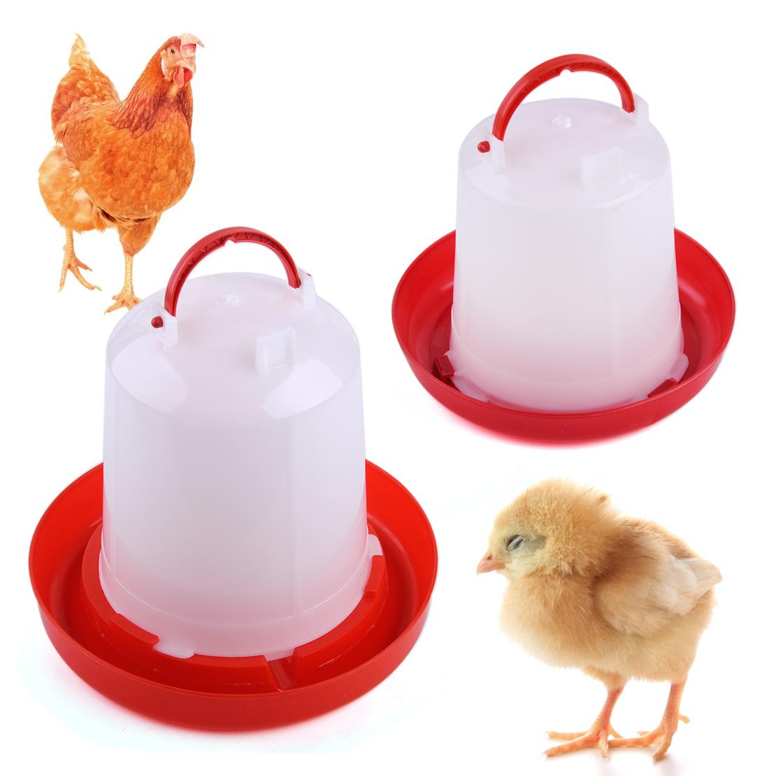 1.5L/2.5L Plastic Feeder Chicken Hen Poultry Bird Drinker Waterer W