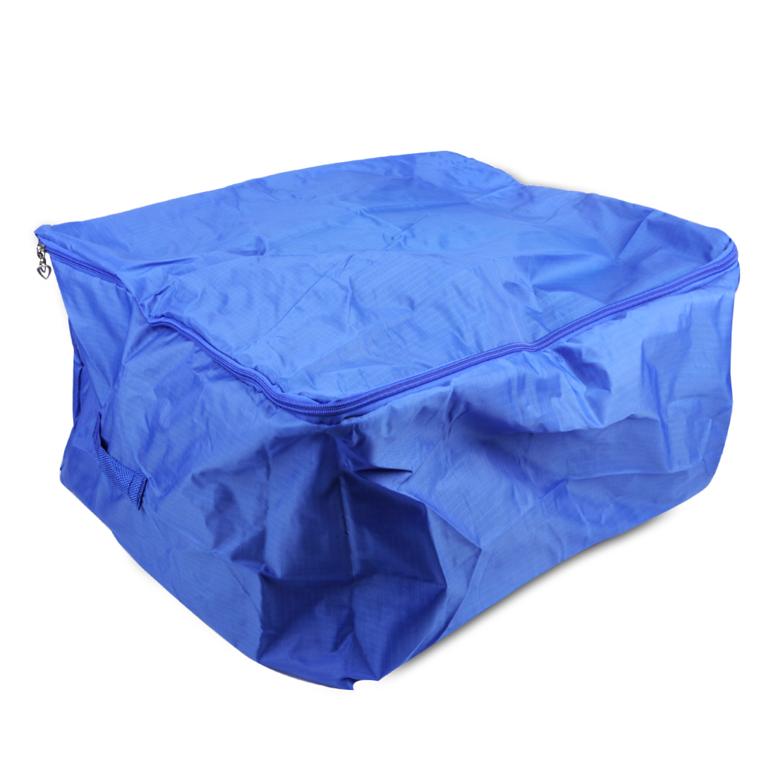 Blue Under Bed Storage Bag Easy Access Zip Duvet Pillow Clothes Fabric