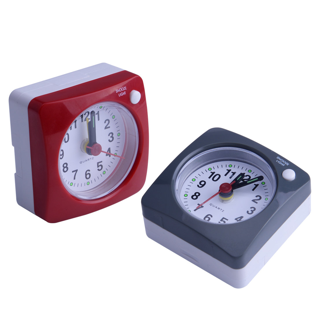 Non Ticking Mini Travel Alarm Clock Desk Bed Clocks Kids Bedroom Snooze