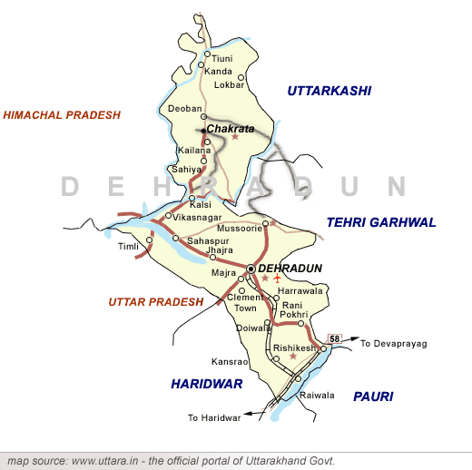 Dehradun Uttarakhand Map