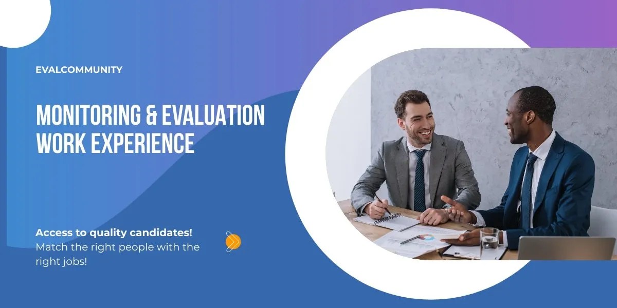 Work experience examples in monitoring and evaluation