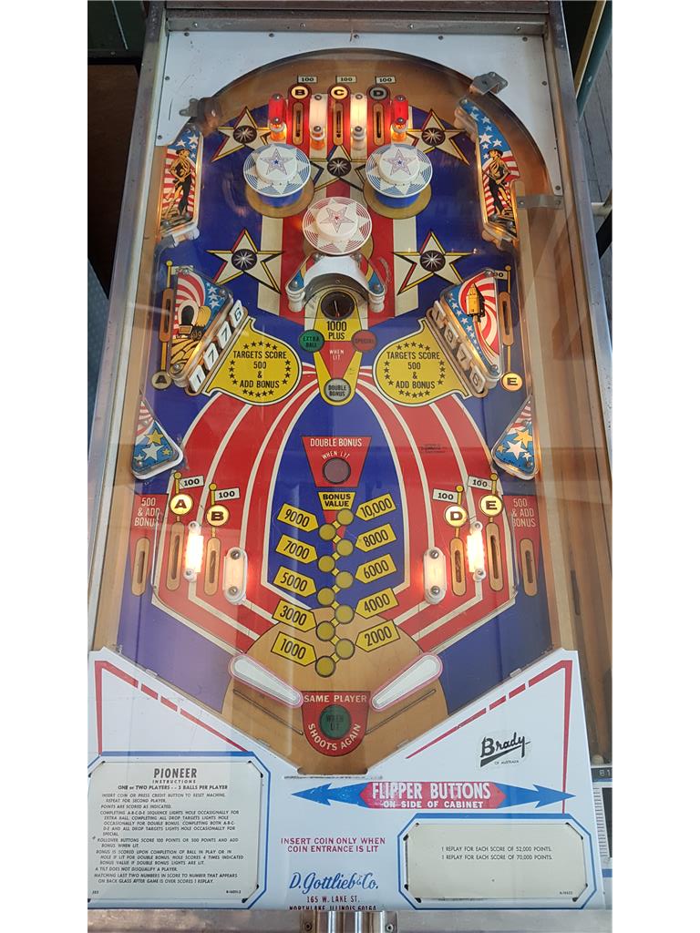 Pinball Machine, Gotliebs Pioneer, Made By Brady of Australia, Width