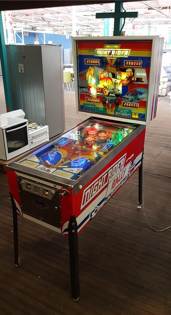 Pinball Machine, Bally Night Rider, Width 560mm x Depth1300mm x