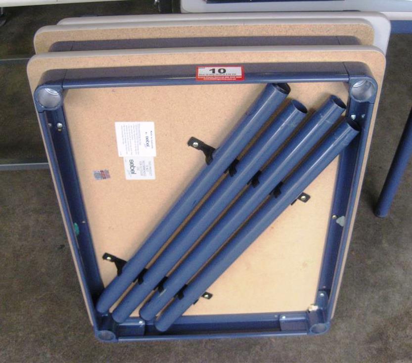 Quantity of 3 Sebel Outdoor Tables, Removable Legs, 600mm x 750mm.