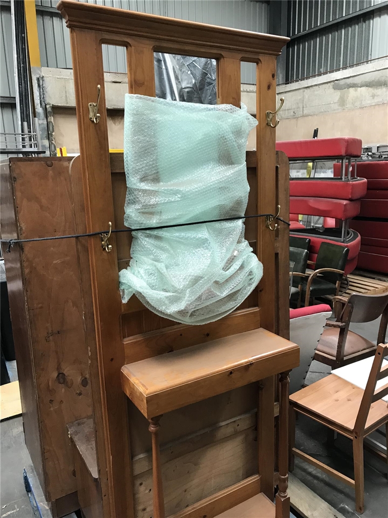 Hallway Storage Box & Hallway Entrance Stand, Timber, Sold As is