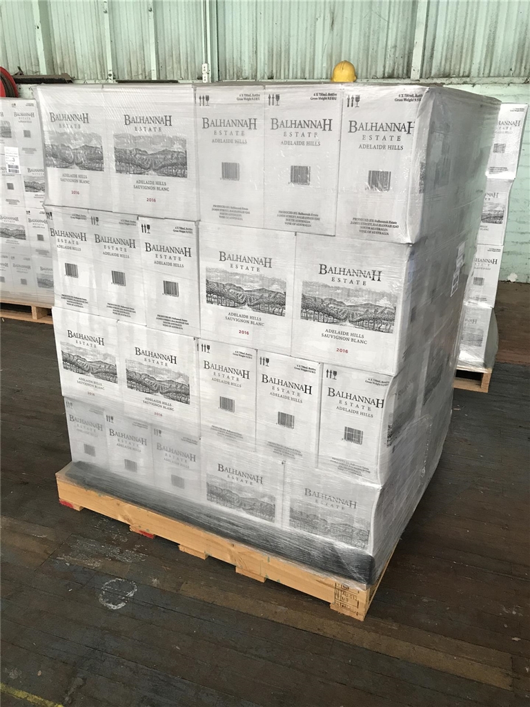 Pallet Lot of Wine Quantity of 96 x 6 Packs of Balhannah Estate