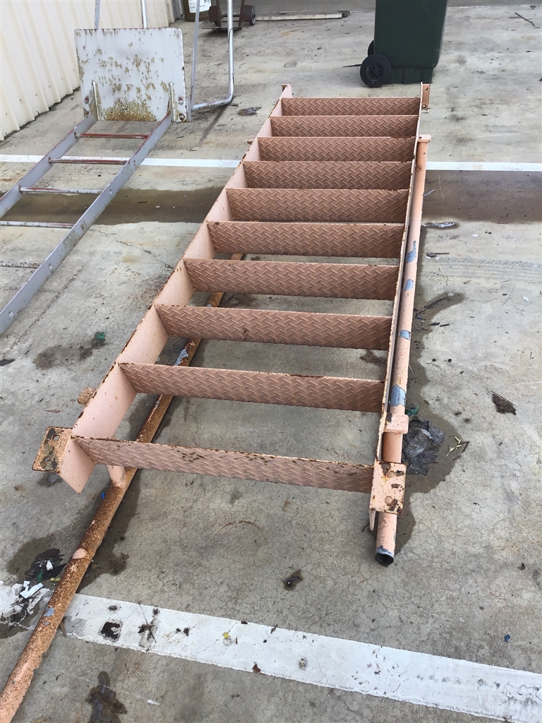 Steel Stairs Checker Plate Tread 650 mm wide x 2500 mm Long