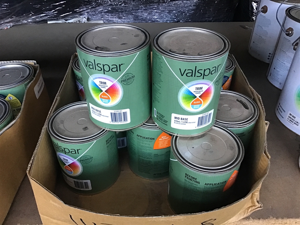 Valspar, Trim Water Based Enamel 1L Gloss Mid Base Quantity of 10, Cans