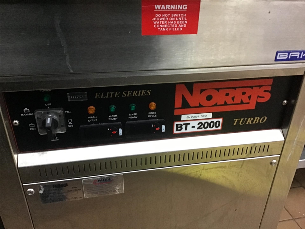 Norris Barker BT2000, Commercial Dishwasher with Set of Stainless