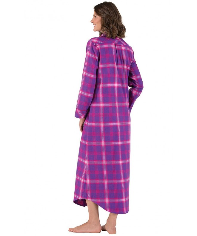 Women's Bright Plaid Flannel Nightgowns Raspberry C012G0EB8WZ