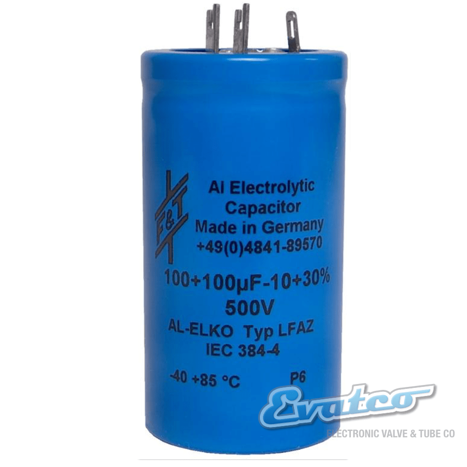 F&T 100+100uf 500v Dual Can Capacitor
