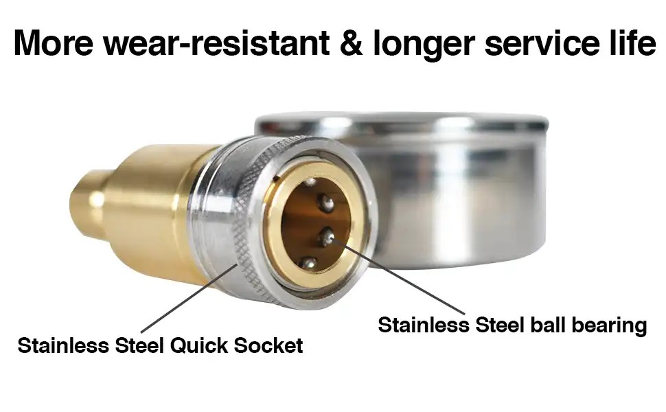 EVEAGE Pressure Gauge Kit for Pressure Washer 3/8 Inch Quick Connect