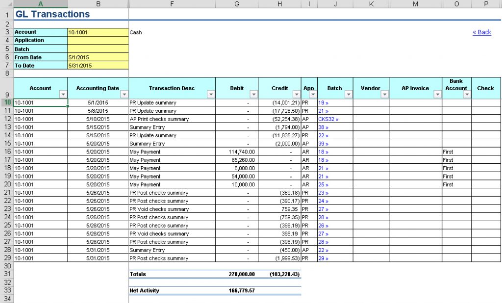 GL Account Explorer Event 1 Software, Inc.