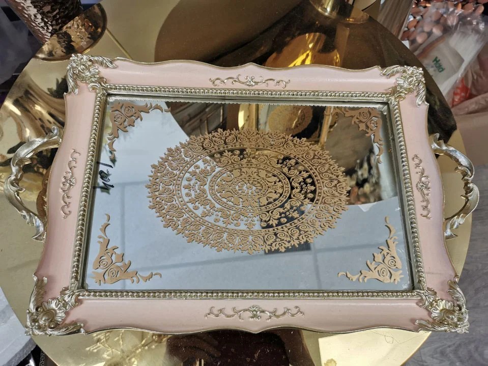 Rectangular Decorative Mirror Tray Event Decor Supply