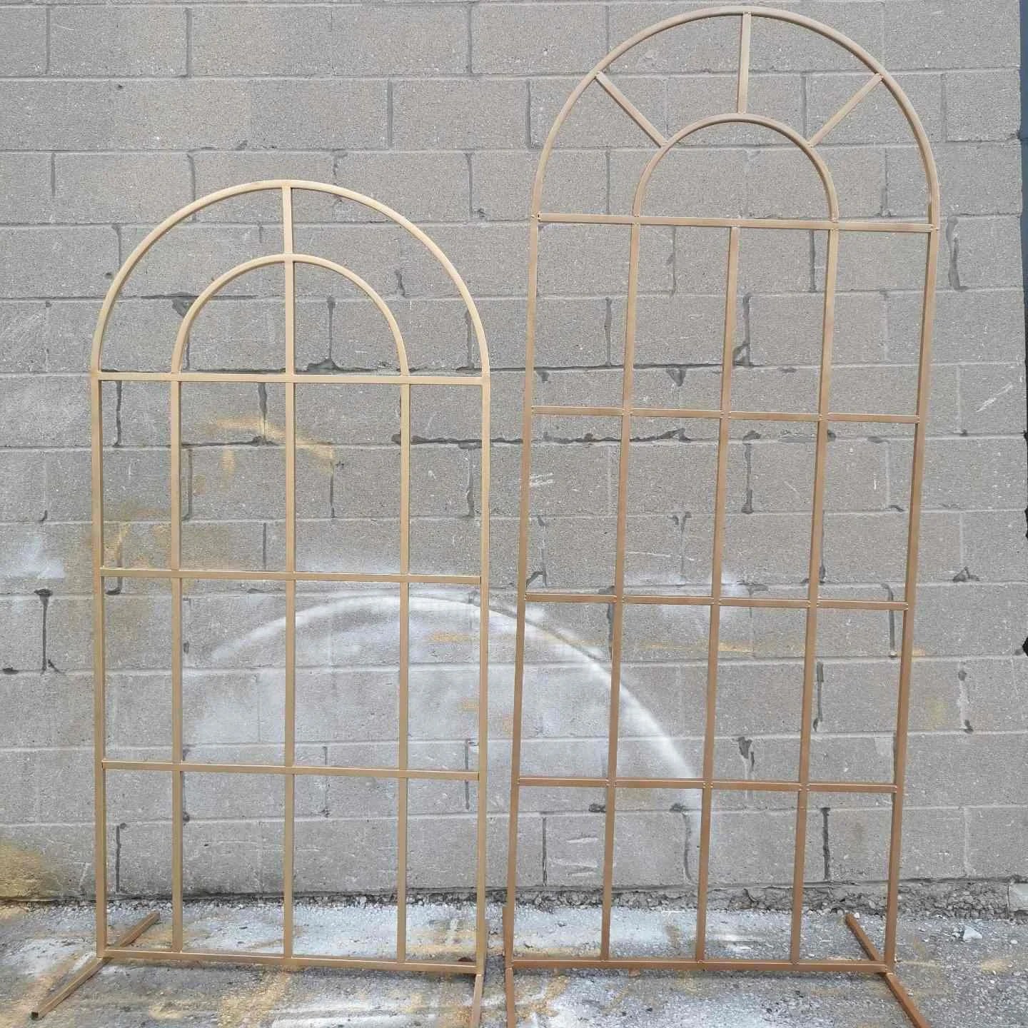 Gold Grid Metal Gate Backdrop Stand Event Decor Supply
