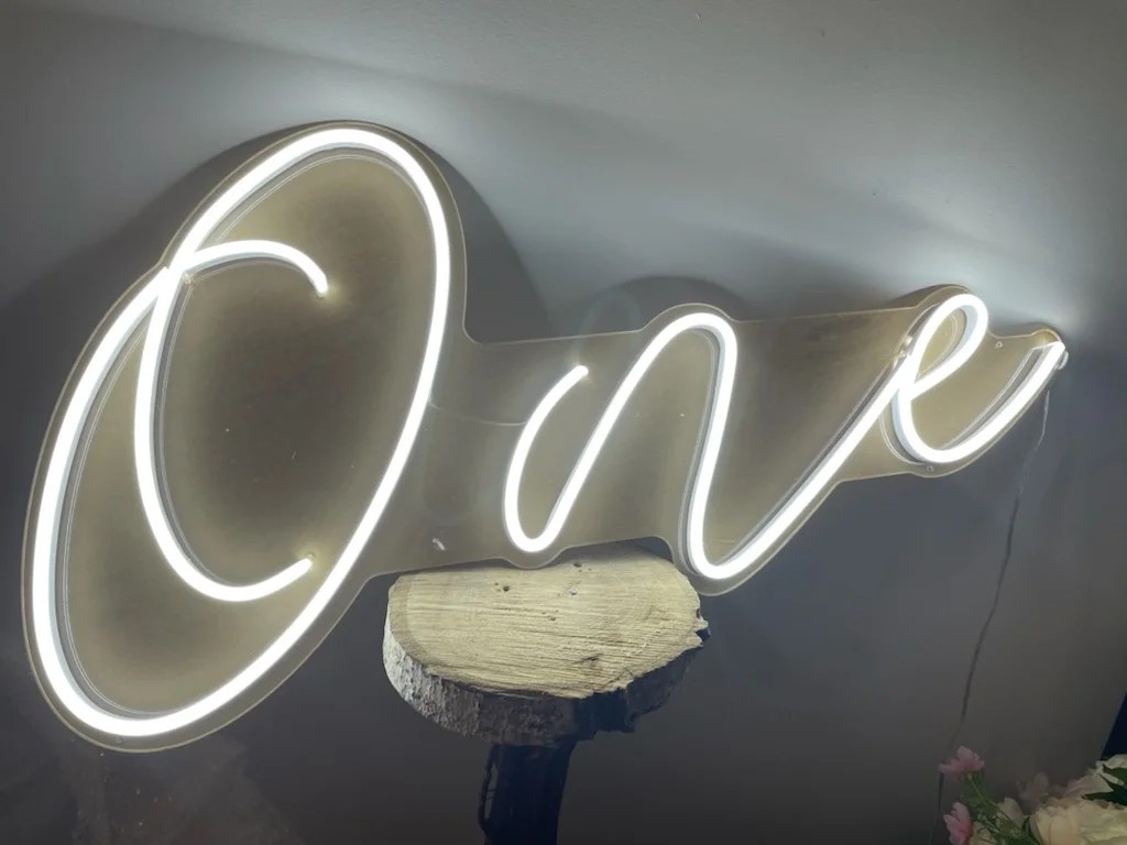 LED Neon Sign ‘ONE’ Event Decor Supply