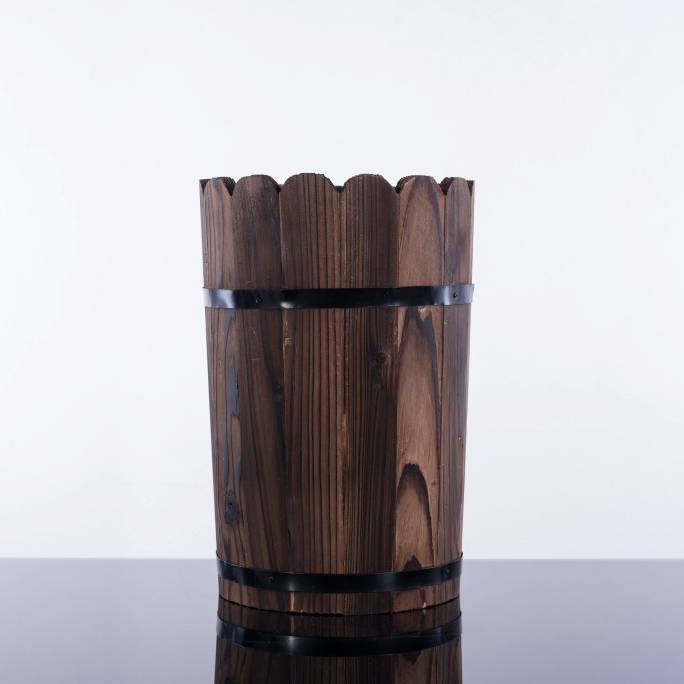 TARRO DE MADERA MARRON GRANDE 12 PULGADA Eventos Del Cibao