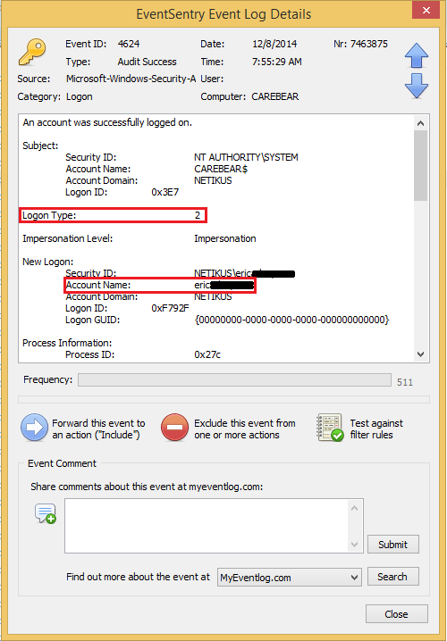 Using Logon/Logoff Tracking Step 6 EventSentry