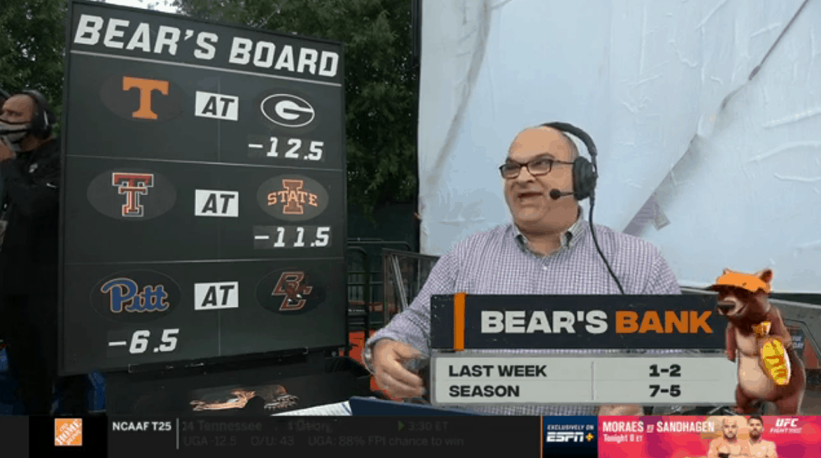 Chris Fallica Bear's Bank Week 6 2020 Picks On ESPN College Gameday 