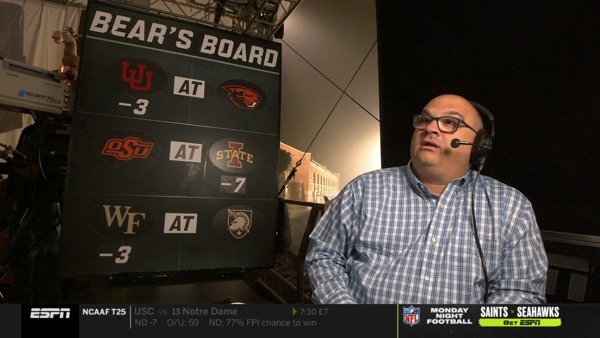 Bear's Bank Picks Chris Fallica Week 8 2021 College Football Picks on