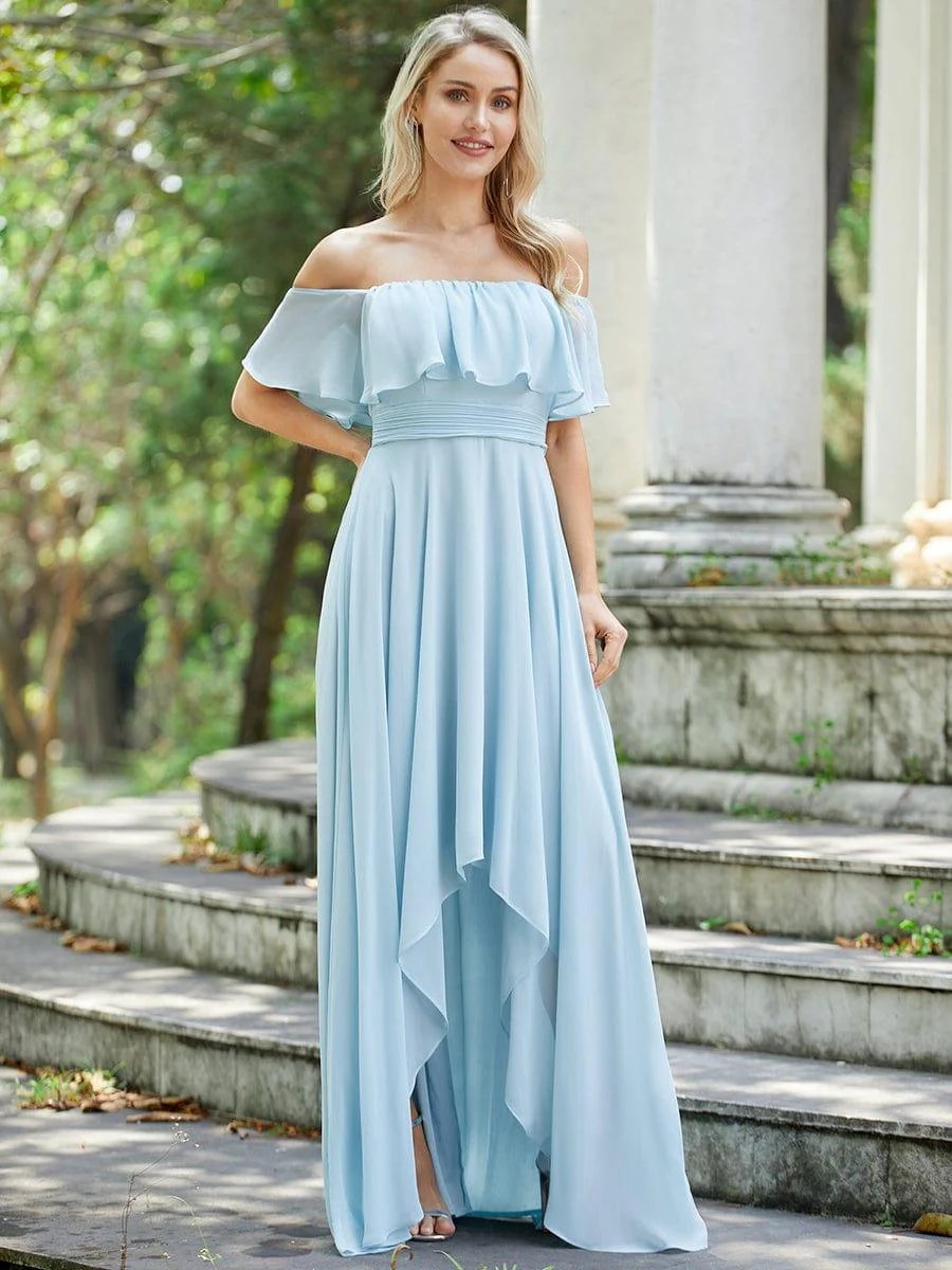 Charming OffShoulder Asymmetrical Bridesmaid Dress EverPretty US