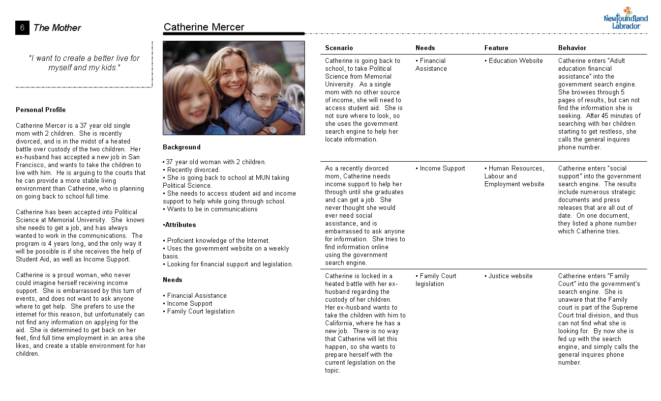 EverAge Consulting Inc. Personas and Scenarios for Government A