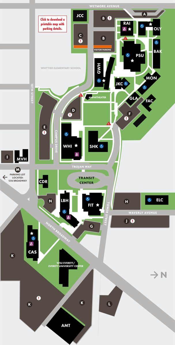 EvCC Campus Map Everett Community College