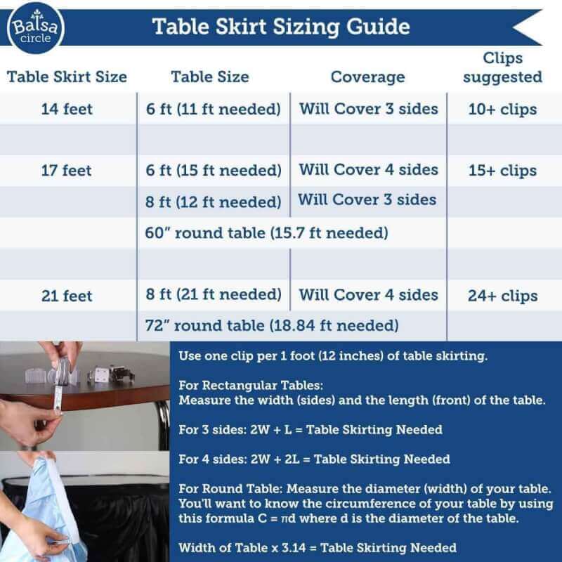 Tablecloth size guide Everfly Home Textile