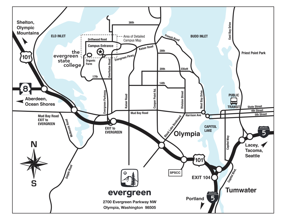 Olympia Map and Directions The Evergreen State College
