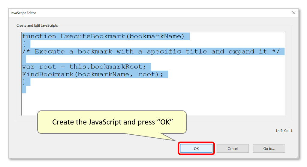 Adding Links to Bookmark Actions Using JavaScript in Adobe Acrobat