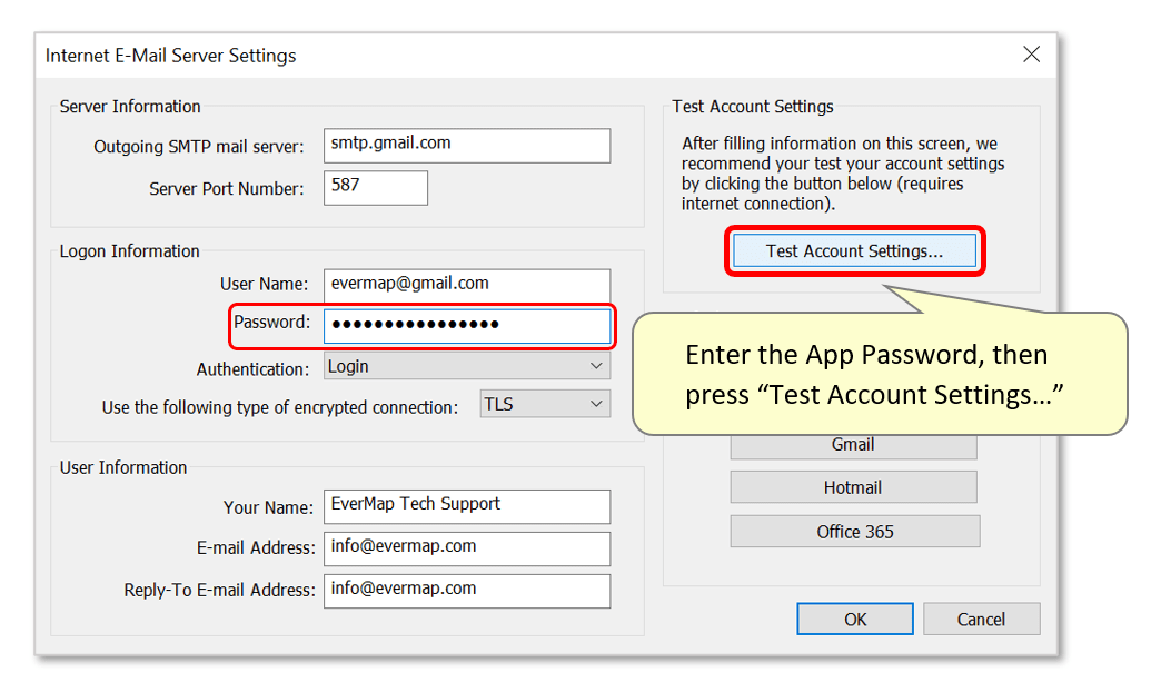 Using Gmail's SMTP Email Server with 2Step Security Verification