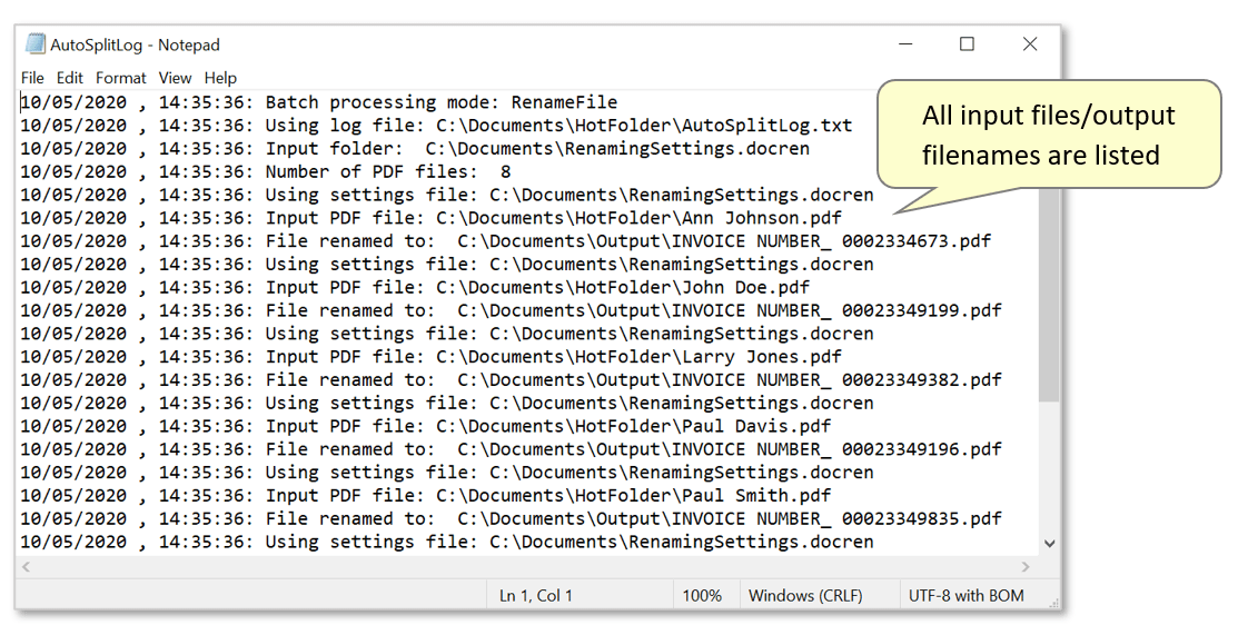 Autorenaming PDF documents from a commandline BAT File with AutoSplit