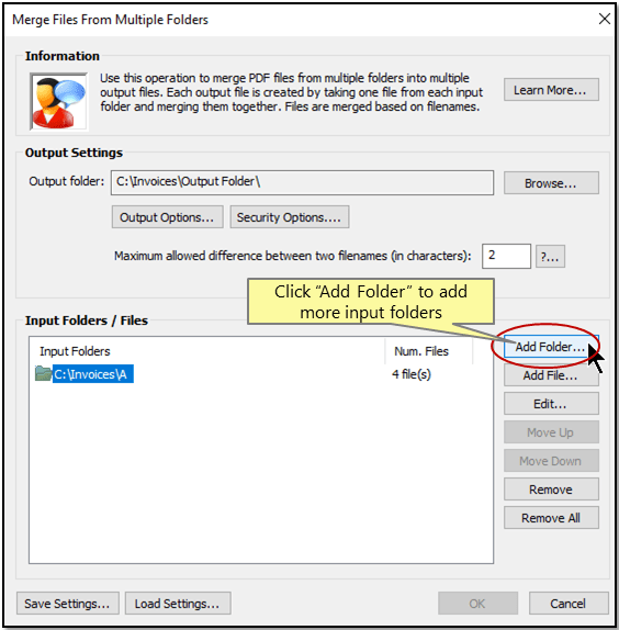 Merging Files From Multiple Folders Into Multiple PDF Files Using