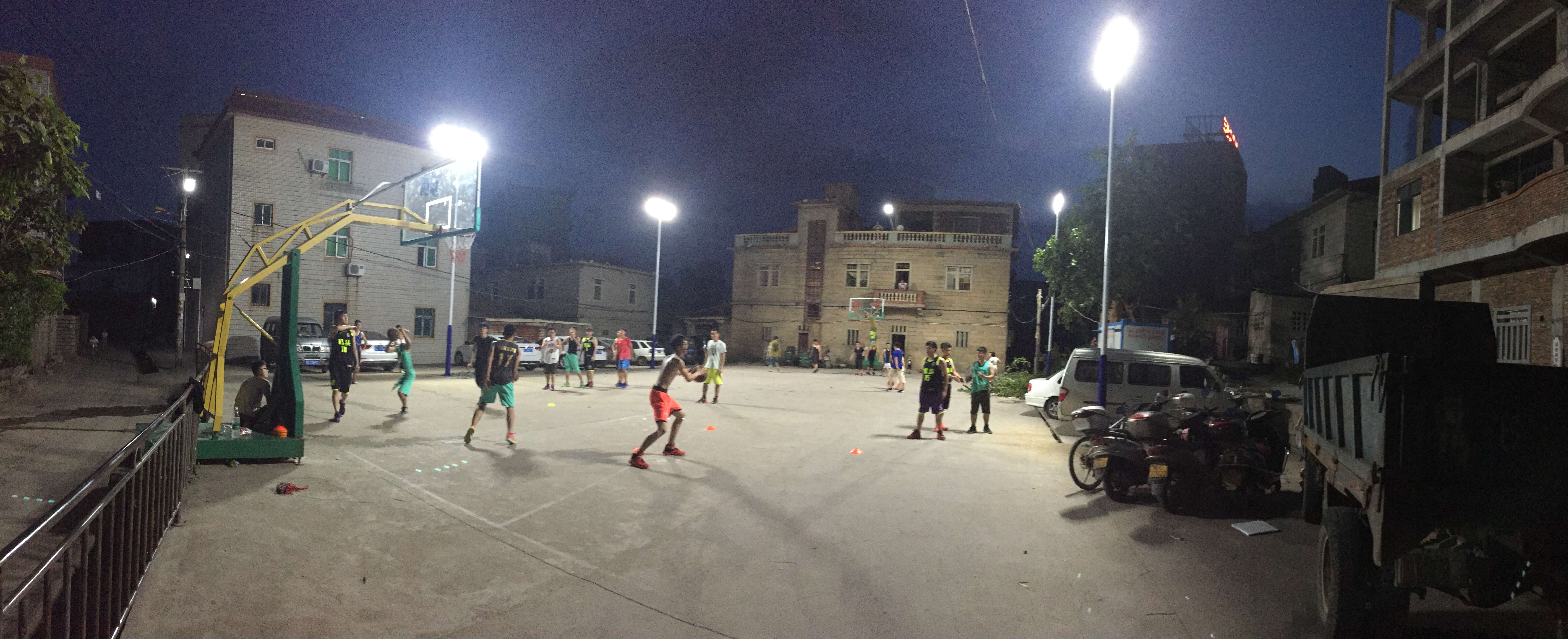 Installation of Outdoor LED Basketball Court Lights Dayan