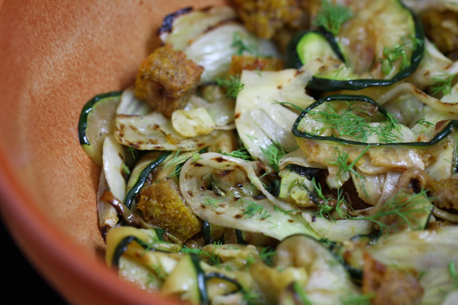Zucchini and Fennel with Saffron Crumbs Ever Open Sauce