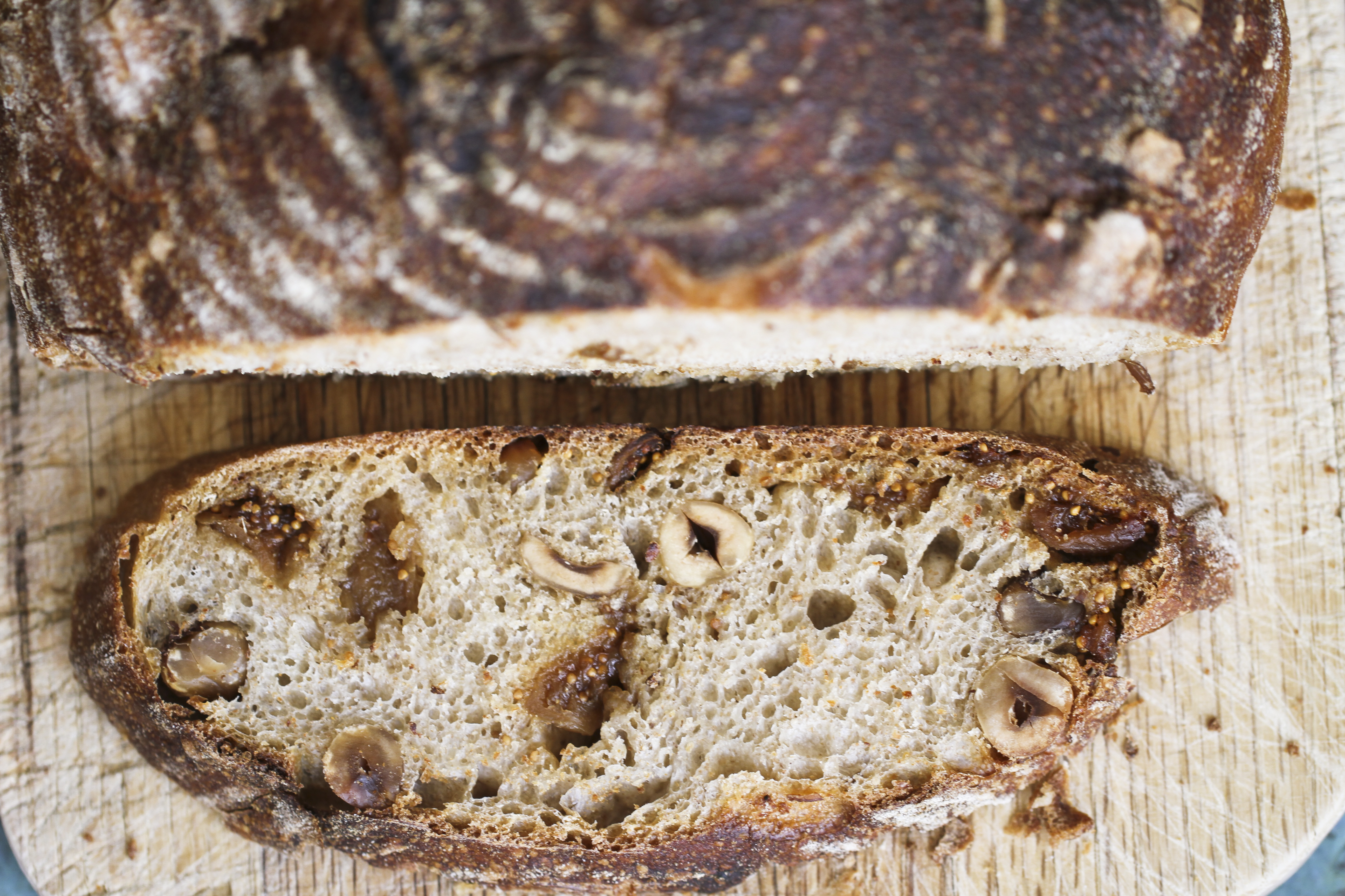 Fig and Hazelnut Levain Bread and a Fig Salad Ever Open Sauce