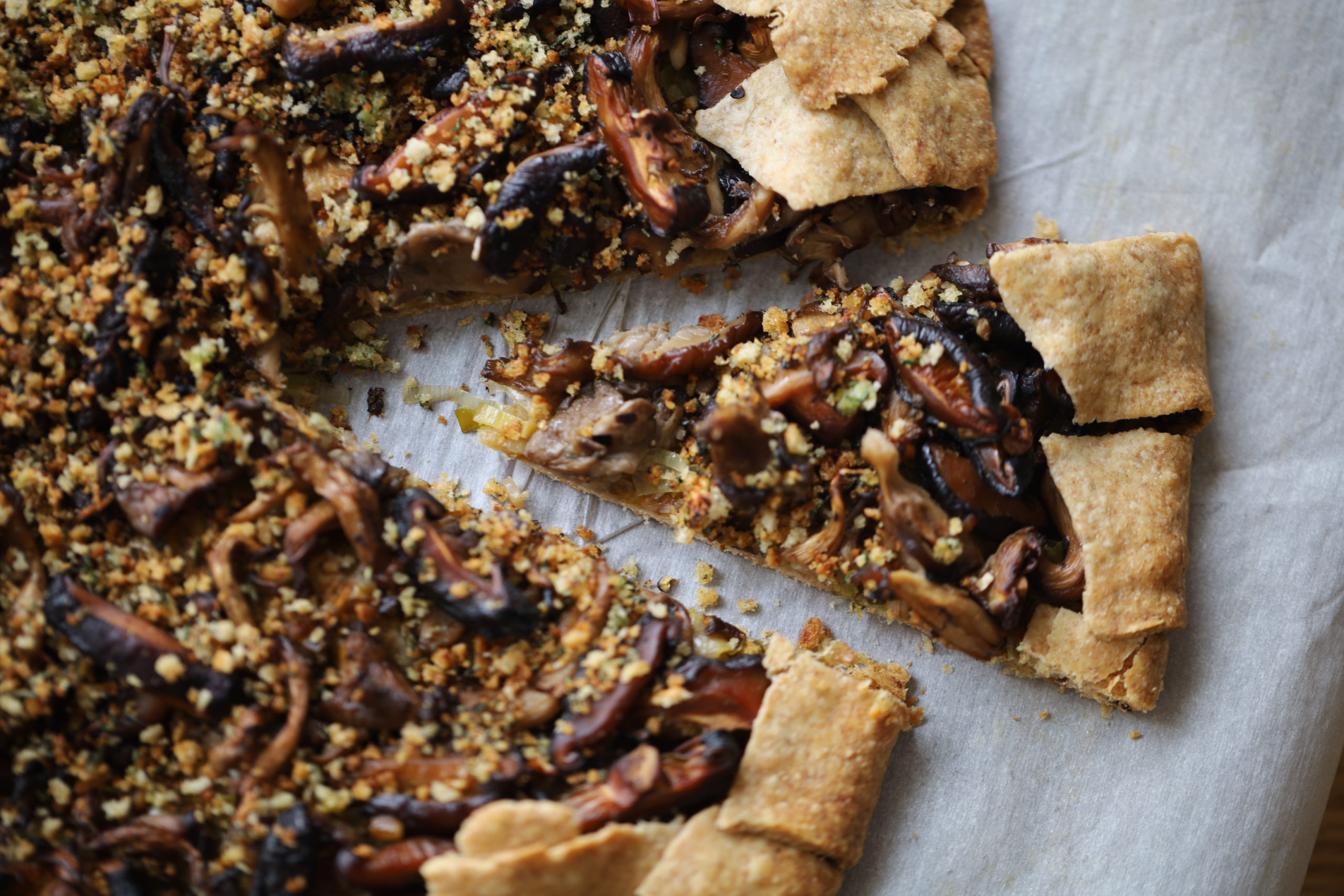 A Vegan Crispy Mushroom Galette with Olive Oil Crust Ever Open Sauce