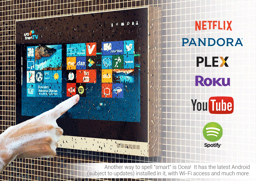 OCEA Waterproof Smart Touch Bathroom TV Evervue