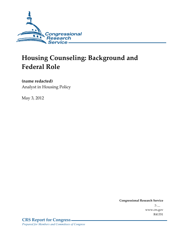 Housing Counseling Background and Federal Role
