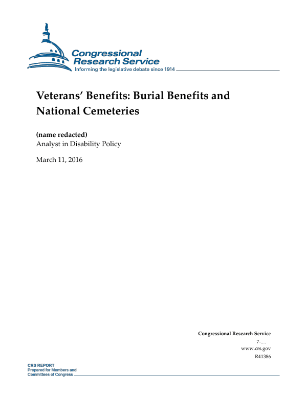 Veterans’ Benefits Burial Benefits and National Cemeteries