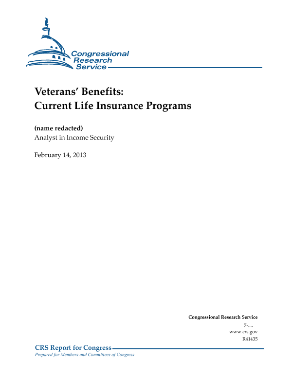 Veterans’ Benefits Current Life Insurance Programs