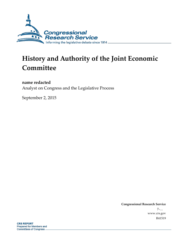 History and Authority of the Joint Economic Committee
