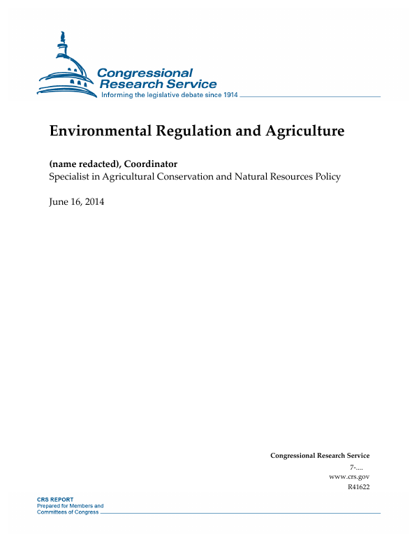 Environmental Regulation and Agriculture