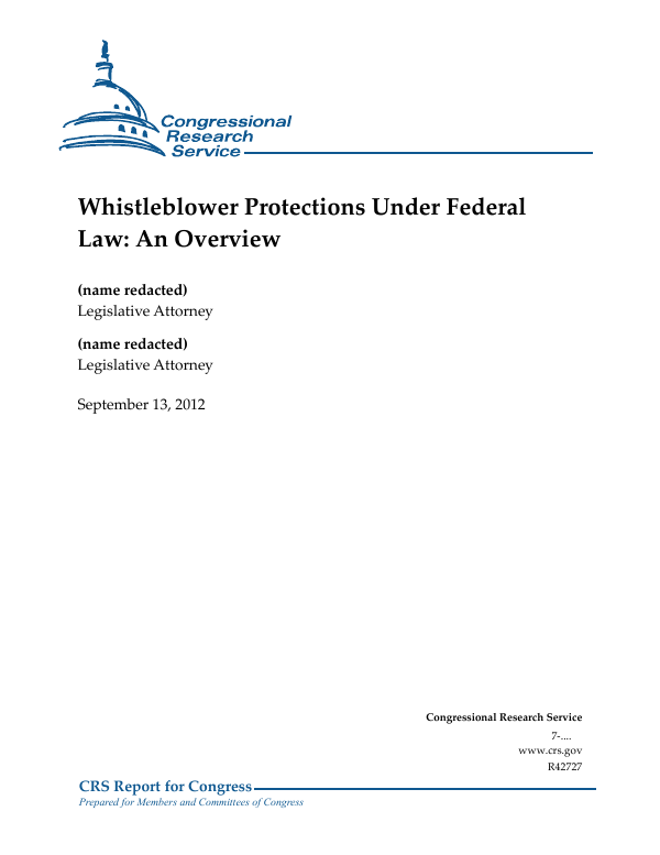 Whistleblower Protections Under Federal Law An Overview