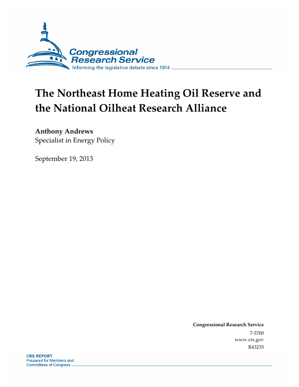 The Northeast Home Heating Oil Reserve and the National Oilheat