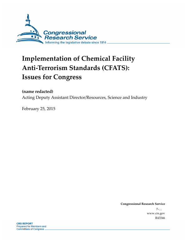 Implementation of Chemical Facility AntiTerrorism Standards (CFATS