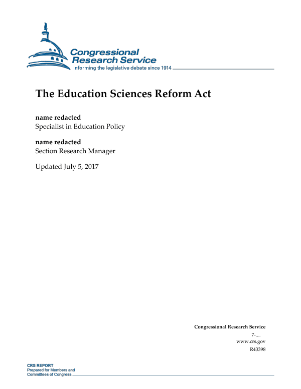 The Education Sciences Reform Act