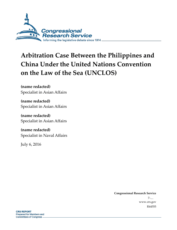 Arbitration Case Between the Philippines and China Under the United Nations Convention on the