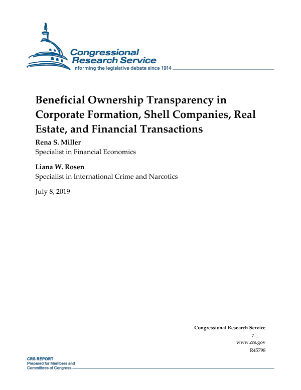 Beneficial Ownership Transparency in Corporate Formation, Shell